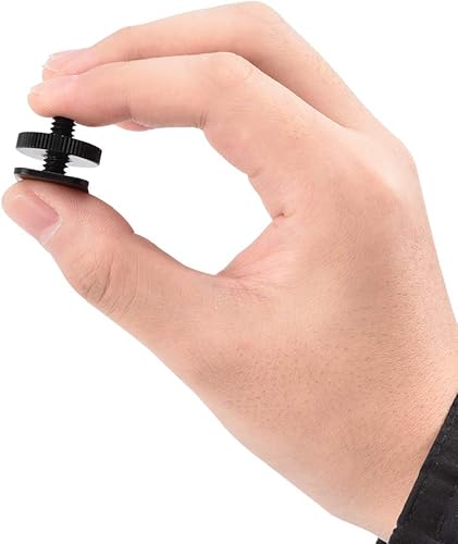 Miniatura 5 de KAGYOKU Paquete de 4 tornillos adaptadores de cámara de 14 de pulgada soportes versátiles de flash para plataformas de cámara DSLR, trípodes y