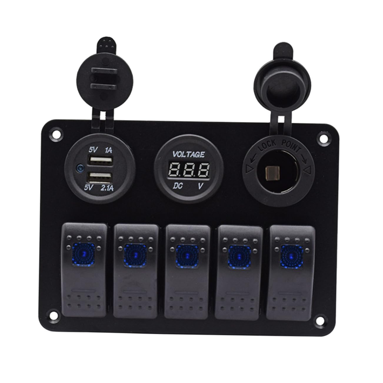Panel de control USB con voltimetro digital y diseño duradero para barcos 8