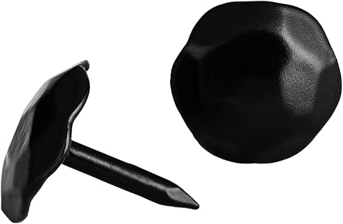 Artisan Series by Borderland Rustic Hardware Clavos y clavos redondos de 0.75 pulgadas Hecho a mano Negro Pack de 50