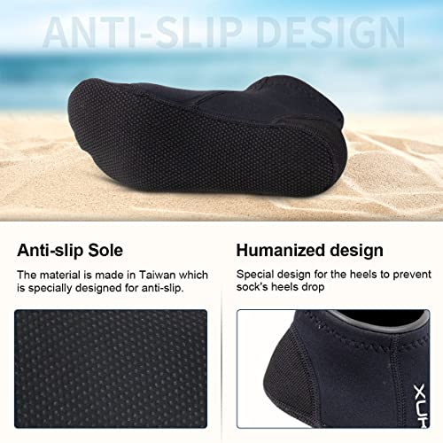 Xuker Water Shoes 3Mm Men Women, Neoprene Sand Proof Volleyball Soccer Socks Anti Slip Wetsuit Booties For Diving Swimming Surfing Snorkeling Fishing Wading Kayaking Hiking, Flatlock Low Cut #TOP3