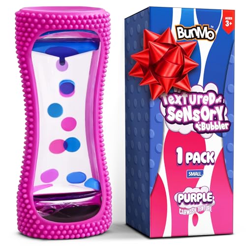 BUNMO Stocking Stuffers for Kids - Liquid Motion Bubbler Sensory Toys - Liquid Timer - Kids Stocking Stuffers - Colorful Bubble Fidget Timer for Desk & Travel - Purple