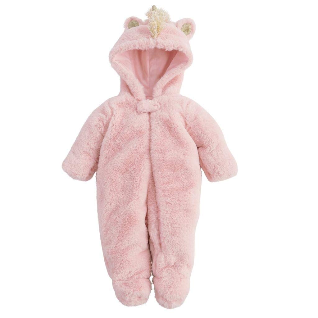 Mud Pie Kids Pink Unicorn Girls Baby Bunting Zip Up Covering Set 6-9 Months