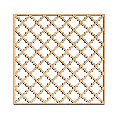Haoser Pine MDF-4mm Wooden Panel for Room Divider/Partition, Wall Decor Pack of 1 Geometric Laser Cut Carved Panel (Panle-1_LxW-30x30cm)-image-29