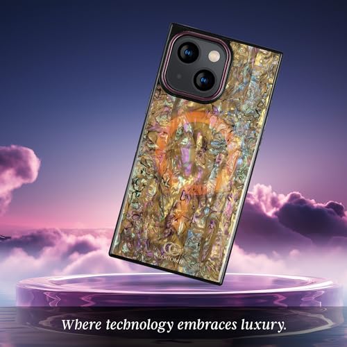 Image of COCOMII Rectangle for iPhone 15 Case, Eclipse Abalone Shell