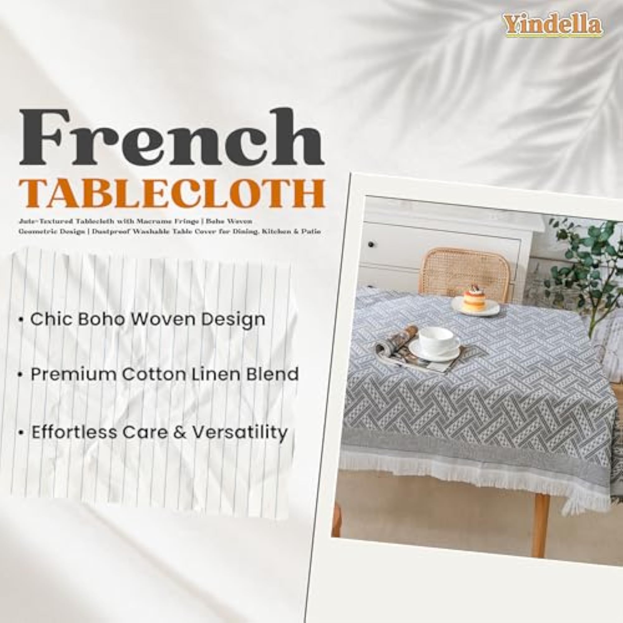 Premium Cotton Dining Tablecloth with Tassel