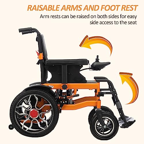 Foldable Powerful Dual Motor Electric Wheelchair, Anti-Tipper 360°Joystick Motorized Wheelchair,Lightweight Powered Wheelchair, All Terrain,Long Range Durable Wheelchair For Seniors,330Lbs #TOP5