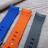 Talk Time Curved End Watch Strap Silicone Rubber Divers Soft Touch Stainless Steel Buckle 22mm (Blue) #3