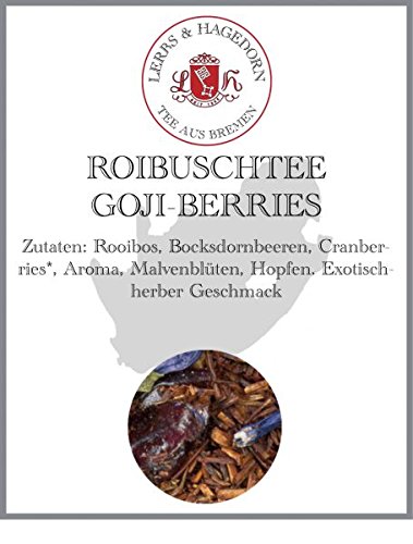 Lerbs & Hagedorn, Rooibostee Goji-Berries | Exotisch, Herber Geschmack 2kg Ca. (162 Liter) Rooibos, Gojibeeren, Cranberries