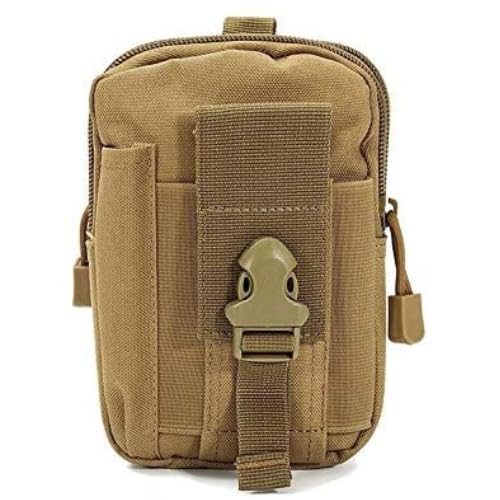 New Men's Belt Bag Fanny Pack – Mini Brown Waist Pouch with Multiple Compartments, Water-Resistant, Molle Compatible – Travel, EDC, Hiking Accessories-image-12