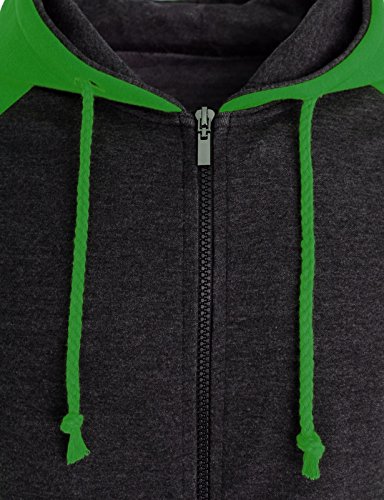 BCPOLO Men's Raglan Long Sleeve Fleece Casuall Full-Zip Up Hoodie Jacket4