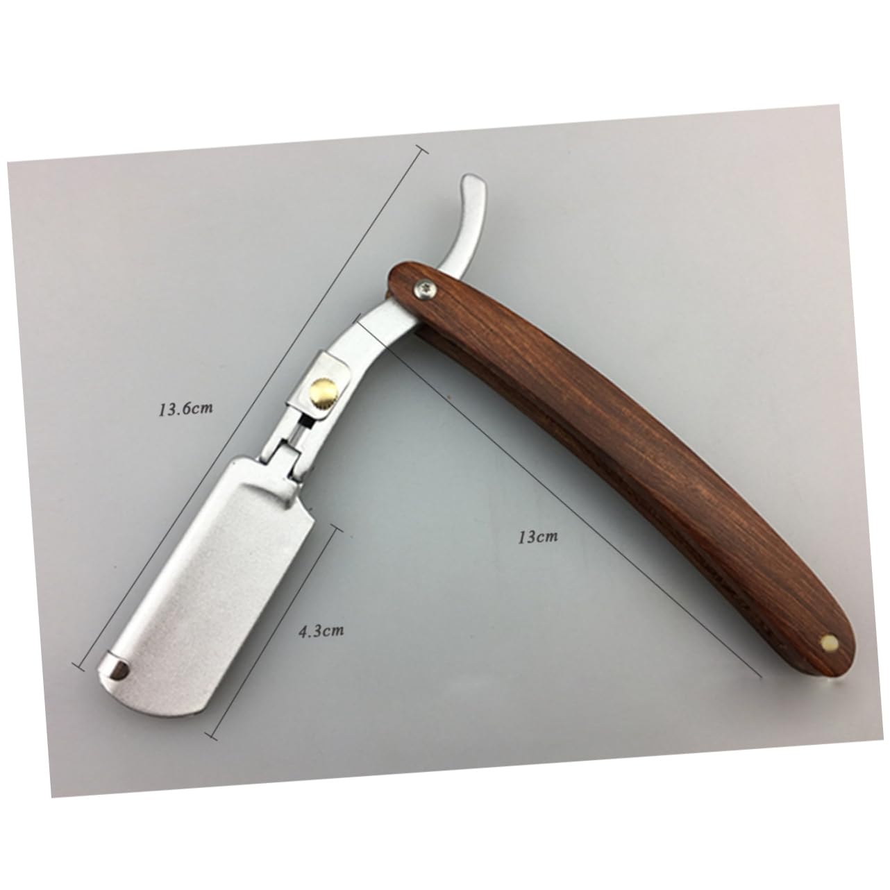 VINTORKY Wooden Handle Chic Straight Razor Barber Steel Shaver for Men Manual Safety Razor Beard Shaver Hair Shaper