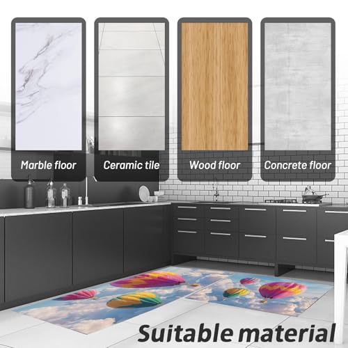 Alfombra de cocina de 2 piezas lavable y tapete absorbente antideslizante para baño 4