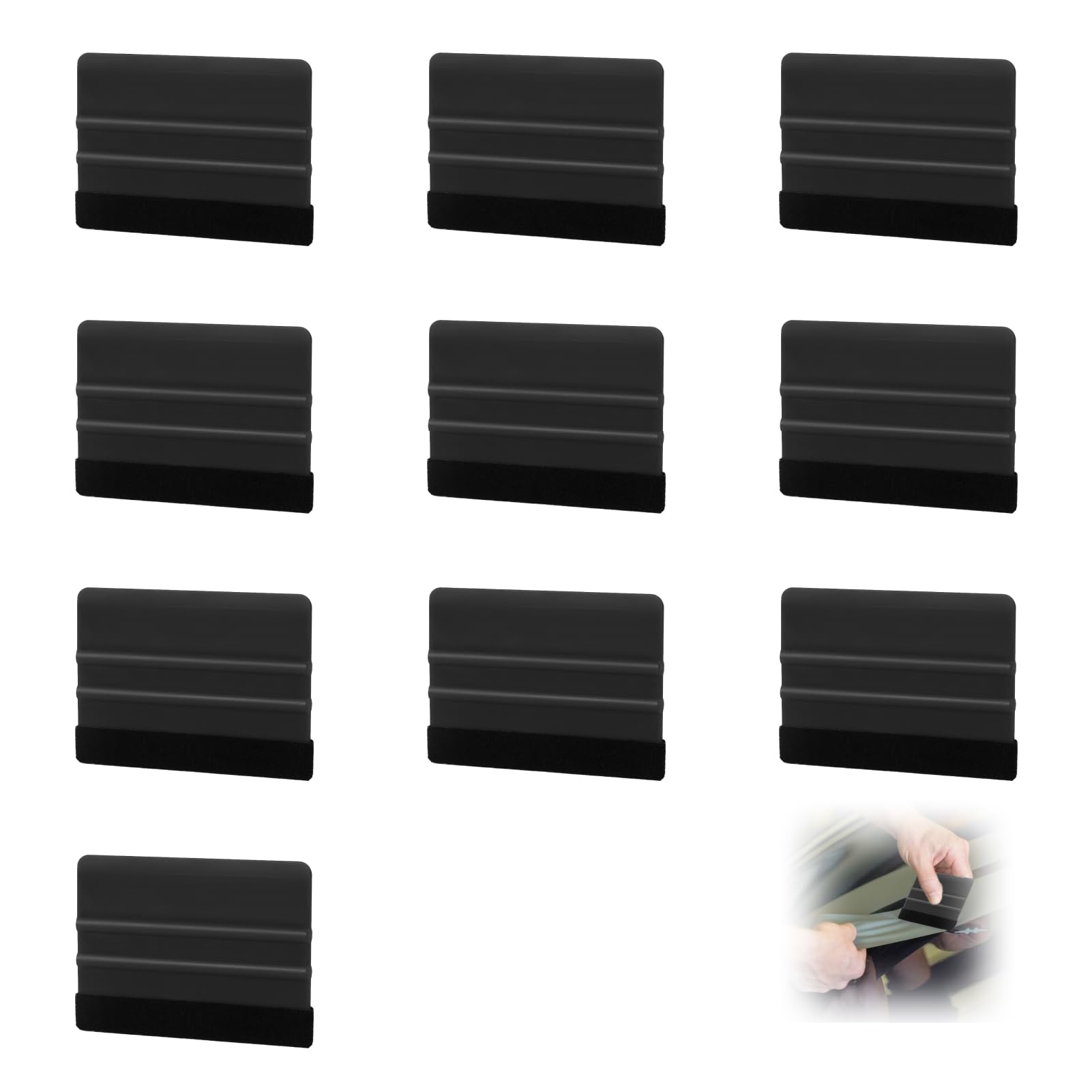 Set di 2 Spatole per Wrapping con Feltro AntiGraffio, Ideali per Applicazione Pellicole Protettive e Wrapping Auto, Compatibili con Vinile e Fibra di Carbonio, Blu, 10x7 cm