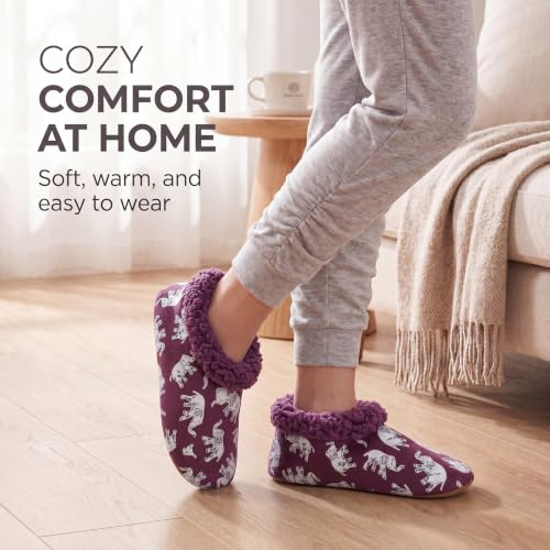 Image of The Metluks Womens Slippers Indoor Soft Sole Slipper Socks | Fuzzy sherpa lining, warm winter comfort, non slip grippers, flexible feel, washable, cozy home wear