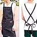 fayengan Canvas Apron for Men, Heavy Duty Work Apron with Pockets, Waterproof Wear-Resistant Tools Apron for Garden (Color : Black, Size : X-Large)