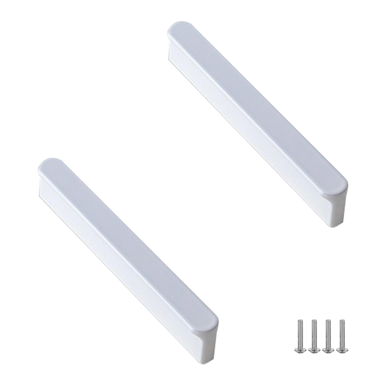 Drawer Handles White 96mm, 2 Pack Furniture Handle Solid Aluminum Alloy | Anodized Surface, Kitchen Door Handles Hole Centers: 96-1160mm Cupboard Handle Cabinet Pulls Wardrobe Pulls 96mm/3.8in