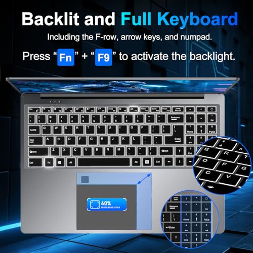 Image of NIAKUN Laptop Computer, Gaming Laptops 2026, 16 inch Lap Top PC Windows 11 Pro, 16GB RAM 1TB SSD, Intel N95 Processor, Office 365, Backlit Keyboard,Fingerprint Unlock, 2-Year Warranty