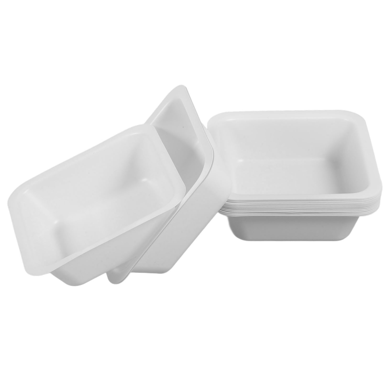 ABOOFAN 5 Set Piatto Di Pesatura Servire Il Vassoio Piazza Barca Di Pesatura Rettangolare Vassoi Di Pesatura Navi Da Pesatura Vassoio Pesi Misurare Pesa Barche Plastica Bianca 20 Pezzi*5