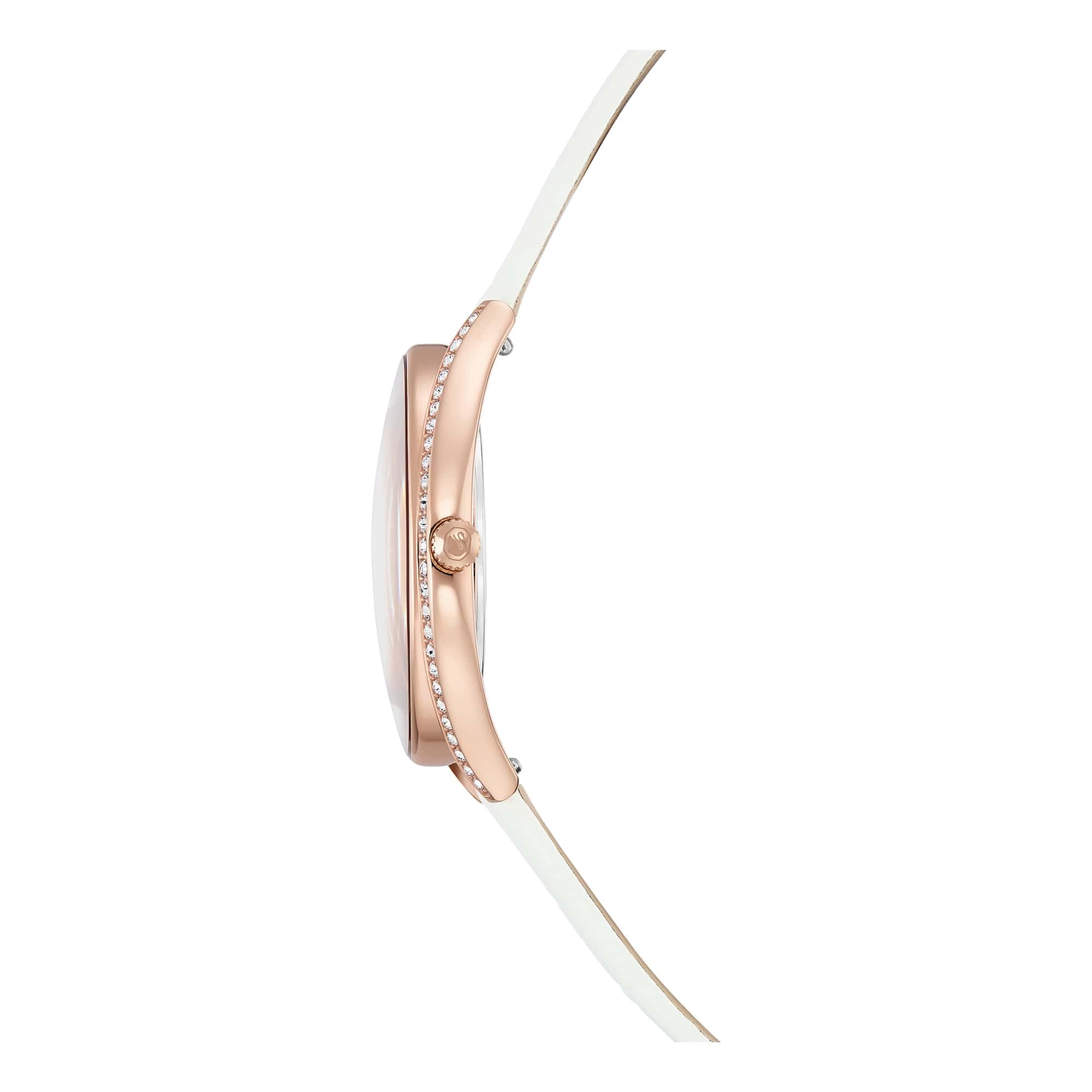 Swarovski Crystalline Collezione Aura Orologio, Swiss Made, Cinturino in Pelle