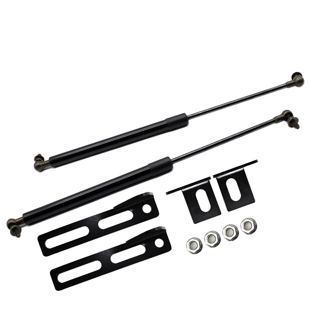 Lift Supports for Toyota Highlander Kluger (XU50) 2014-2019 Front Bonnet Hood Modify Carbon Fiber Gas Charged Shock Dampers Spring Struts Bar (2 PCS) (Normal black)