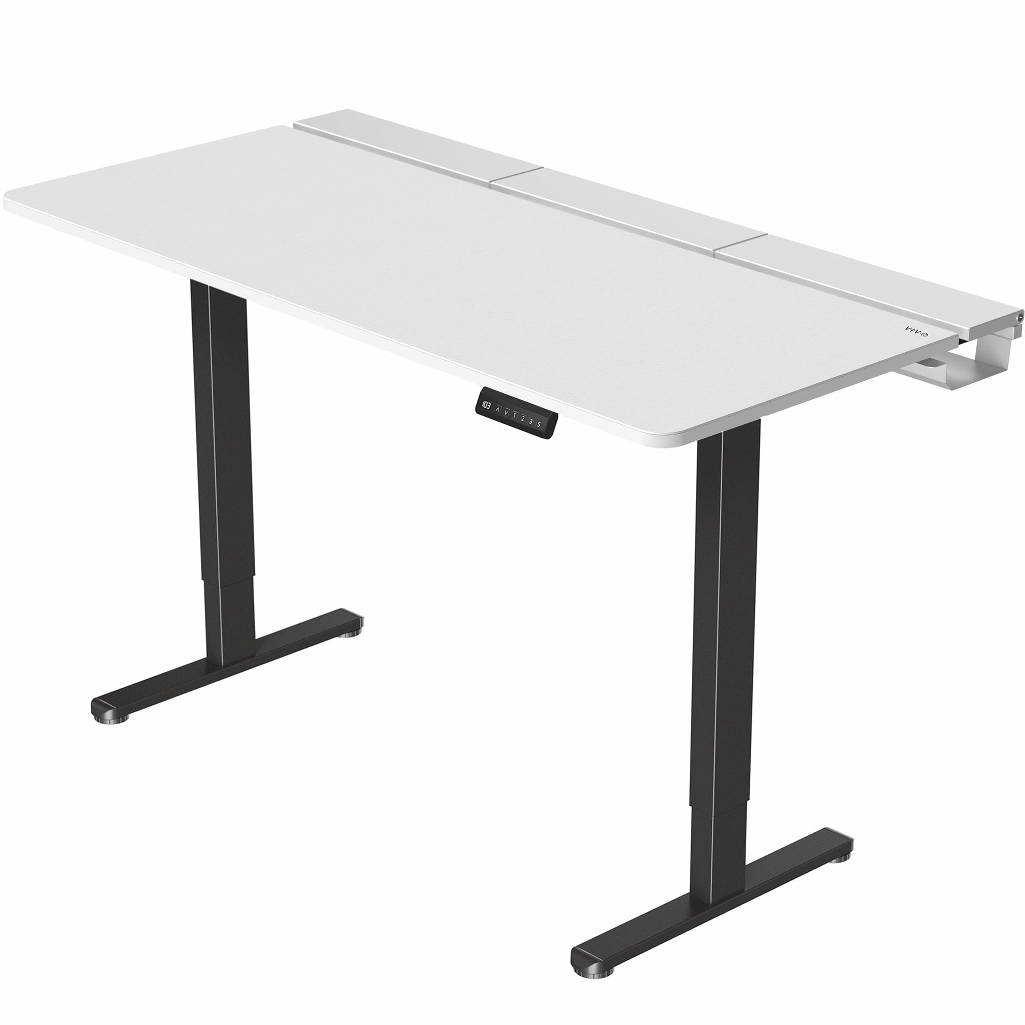 VIVO Electric 60 x 30 inch Standing Desk with Concealed Cable Trays and Full-Size Mouse Pad Dual Motor