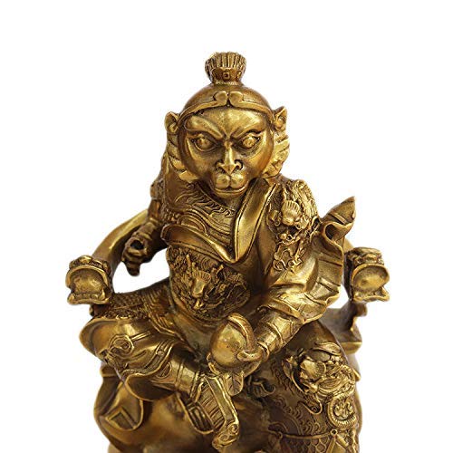 Statue de Sun Wukong en cuivre pur : objet de décoration d'artisanat d'art haut de gamme - 3
