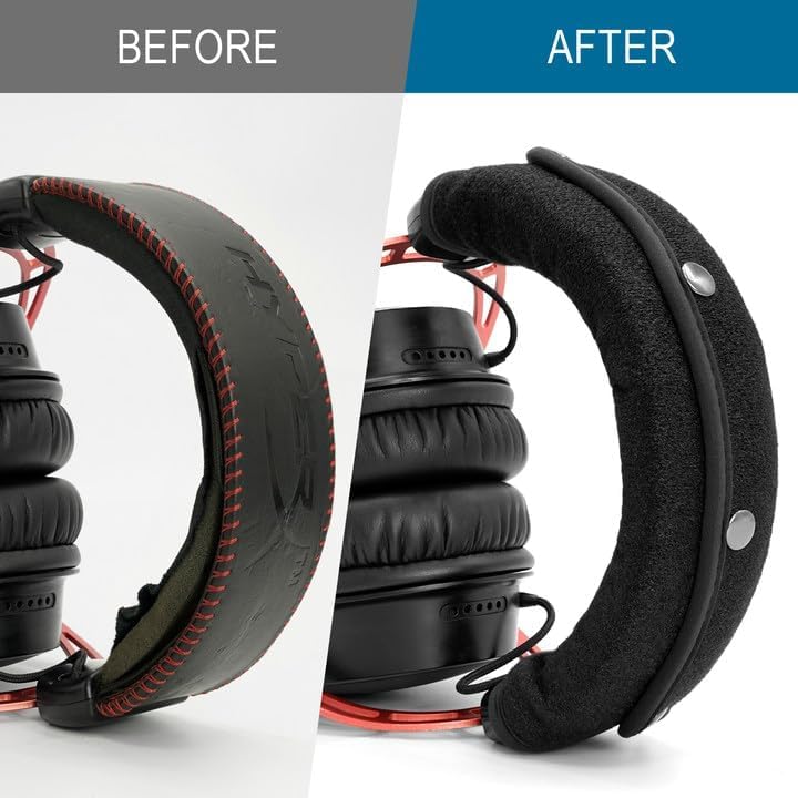Image of GEVO Replacement Headphone Headband Cover for HyperX Cloud & Alpha,Cloud 1 /2 /3 /Pro,Cloud X /Core,Flight,Stinger Gaming Headset,Headband Cushion Easy Installation No Tool Needed-Velvet Black