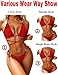HISAGUHE Women Breathable Various Wear Way Bikini Set Two Piece Swimsuit Fashion Metal Ring Bathing Suit Swimwear(Red,L)