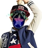MEGOO Led Mask with Music Gesture Sensing Transforming,Light Up Luminous Digital Glow Mask for Hallo