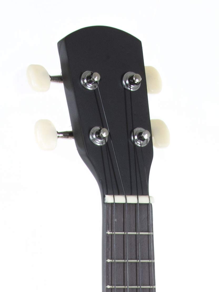 GEWA Soprano Ukulele Almeria Player Pack – nero opaco – incl. Gigbag, fischietto per accordare, corde di ricambio, tabella degli accordi + 2 plettri – Set per principianti per adulti e giovani