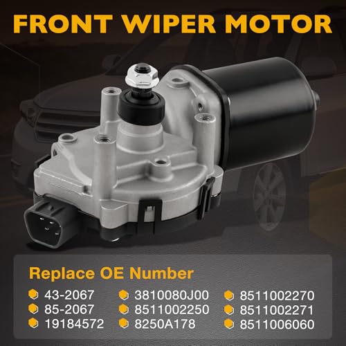 Image of Front Windshield Wiper Motor Compatible with 07-11 Toyota Camry, 06-18 RAV4, 11-13 Highlander, 09-13 Corolla /Matrix, 07-12 Yaris, 08-11 Lexus GS350 /GS450H /GS460 Replace 8250A178 8511002250