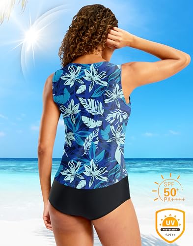 Image of G Gradual Tankini Tops for Women High Neck Swimsuits Swim Top Modest Bathing Suit Swimwear Tank Top only No Bottom