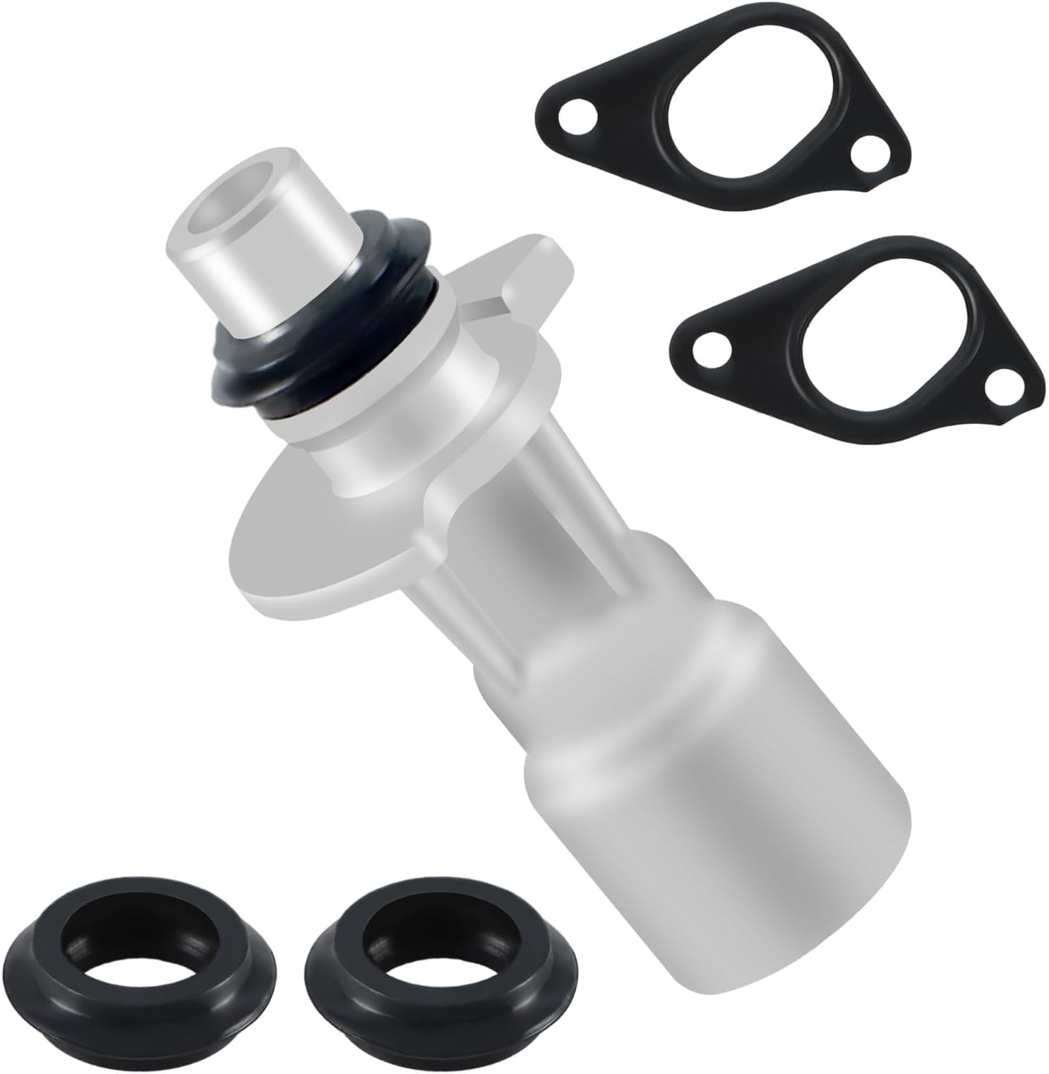 Upgrade Aluminum Engine Oil Cooler Inlet Connector, Water Pump-Oil Cooler Pipe Tube (with Two Water Pump Gaskets) Compatible with Land Rover Sport LR4 Range Rover Replace#: LR028136 LR030593