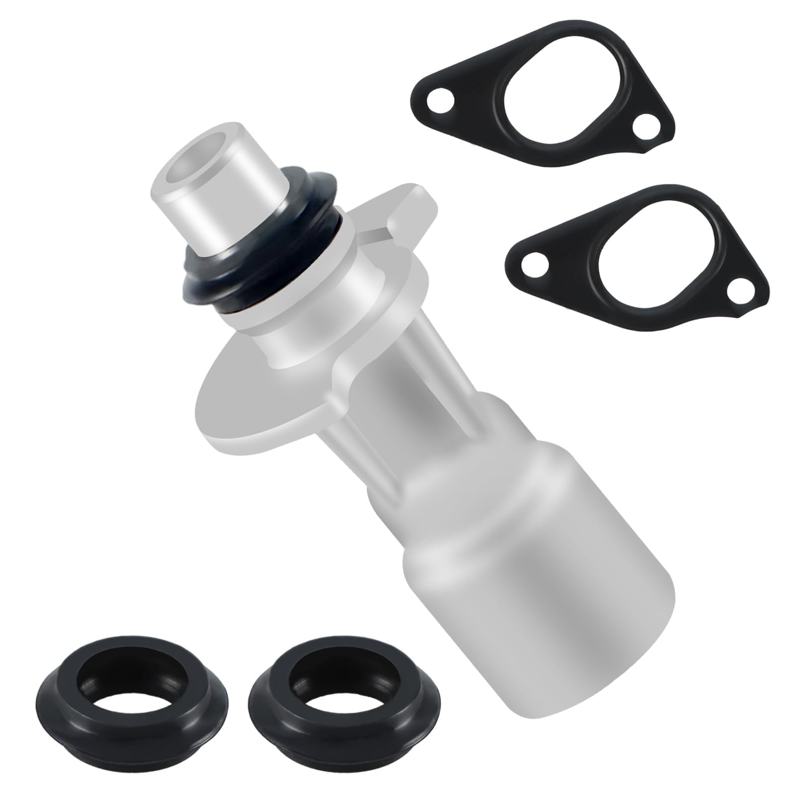 EVRBUL Upgrade Aluminum Engine Oil Cooler Inlet Connector, Water Pump-Oil Cooler Pipe Tube (with Two Water Pump Gaskets) Compatible with Land Rover Sport LR4 Range Rover Replace#: LR028136 LR030593
