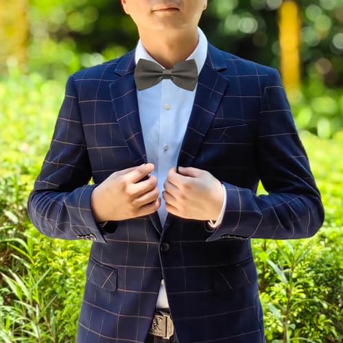 Image of Bow Tie for Men & Boys, Pre-Tied Bowtie Adjustable 9-18in, for Formal Tuxedo, Prom Party, Wedding (Light Brown)