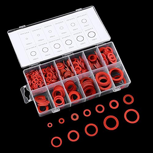 Rondelles Joint, 600pcs 12 Tailles Rouge Acier Papier Fibre Plat Rondelle Kit Isolation Rondelle Joint Écrou Boulon Ensemble Plat Anneau Joint Assortiment Kit Dur