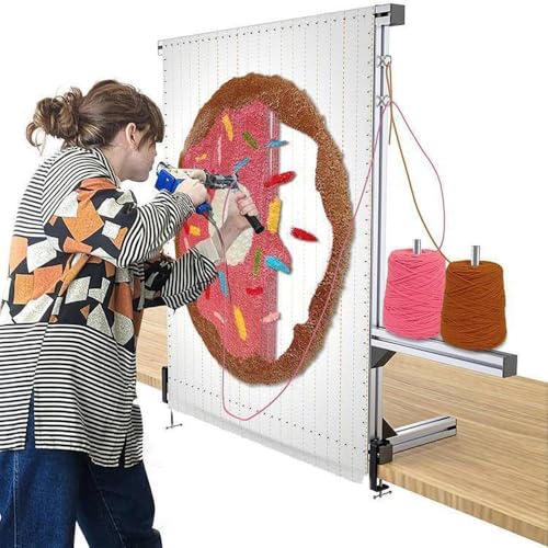 IVhomeshop 50 x 50 cm Aluminum Metal Rug Tufting Frame for Making - Primary Tufting Cloth Stand and Fabric Kit Tufting Cloth Stand for Beginners