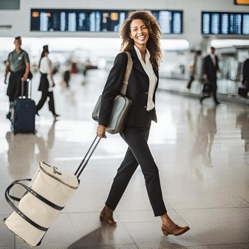 Convertible Rolling Duffel Carry On - Kendall Country Garment Weekender Bag with Wheels and Handle Shoe Pouch Convertible Garment Bag for Travel - Pebble2