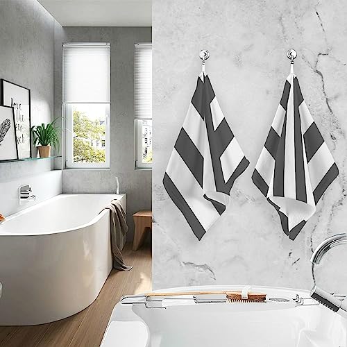 Susiyo Classic Black And White Striped Bath Hand Towel Soft Cotton Highly Absorbent Fingertip Towels For Bathroom Beach Kitchen Sports Gym Yoga Travel (2-Pieces Towel Sets, 28X16 Inch) #TOP6