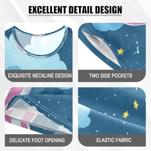 senya Clouds Colorful Hot Air Balloon Summer Pajamas Set Short Cotton Sleepwear 2 Piece4