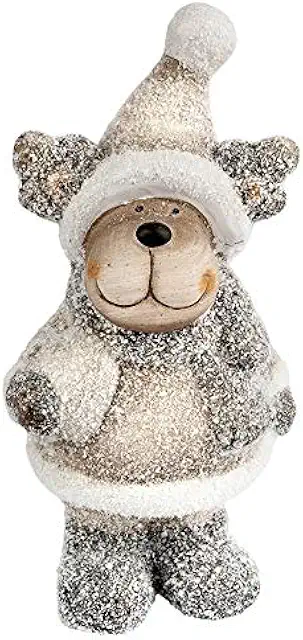 Keramik Deko-Rentier, 18 cm hoch, winterliche Figur