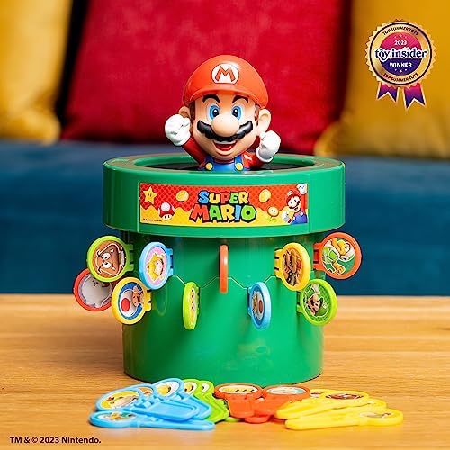 TOMY Pop Up Super Mario Game - Activities for Indoor Recess or Family Game Night - Officially Licensed Super Mario Toys for Kids - 2-4 Players - Ages 4 Years and Up