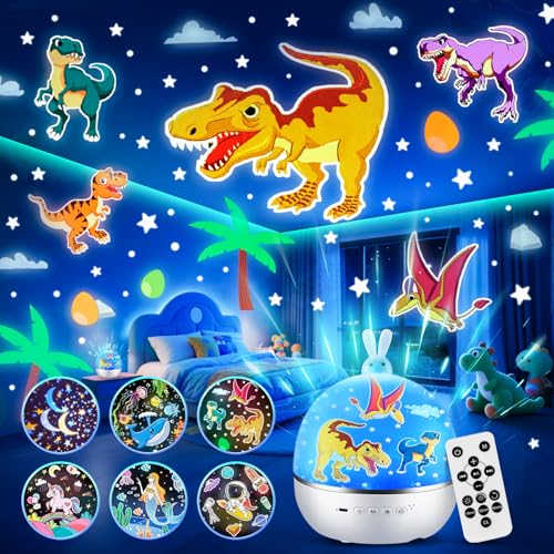 One Fire Dinosaur Night Light Projector, with 15...