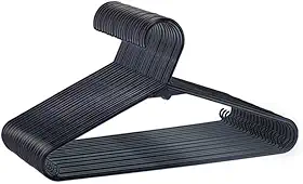 Kit com 20 Cabides Fun, Preto, Dasplast
