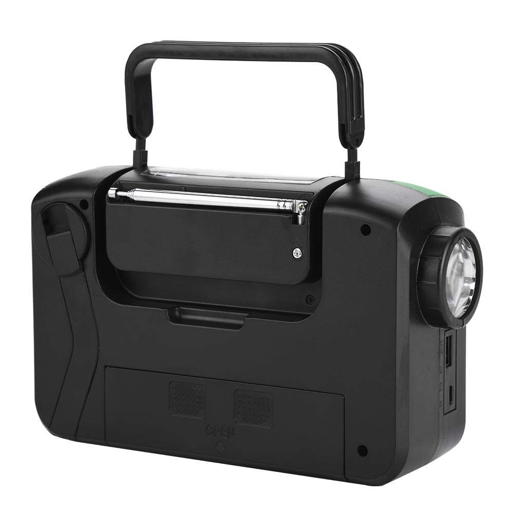 Radio de Emergencia FM/Am/SW, Altavoz de Sonido Manos Libres Bluetooth con cancelación de Ruido de Llamada con Linterna LED, Carga USB, energía de manivela Solar y Manual, Soporte TF Music Play(Rojo)