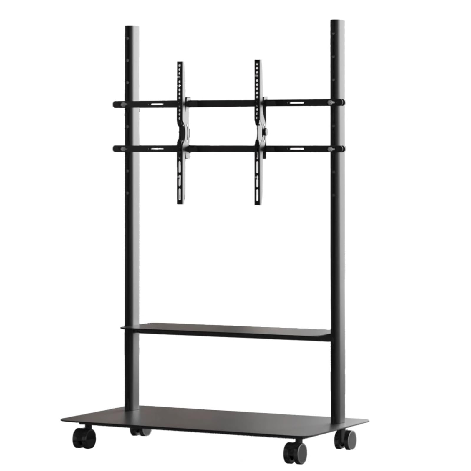 DFGHNBVC Tv Stand, Mobile Tv Cart, Entertainment Center, Rolling Tv Stand, Television Stands, Modern Tv Stand, Floor Tv Stand With Wheels, For 50-75 Inch Tv, For Home Office,Black-1