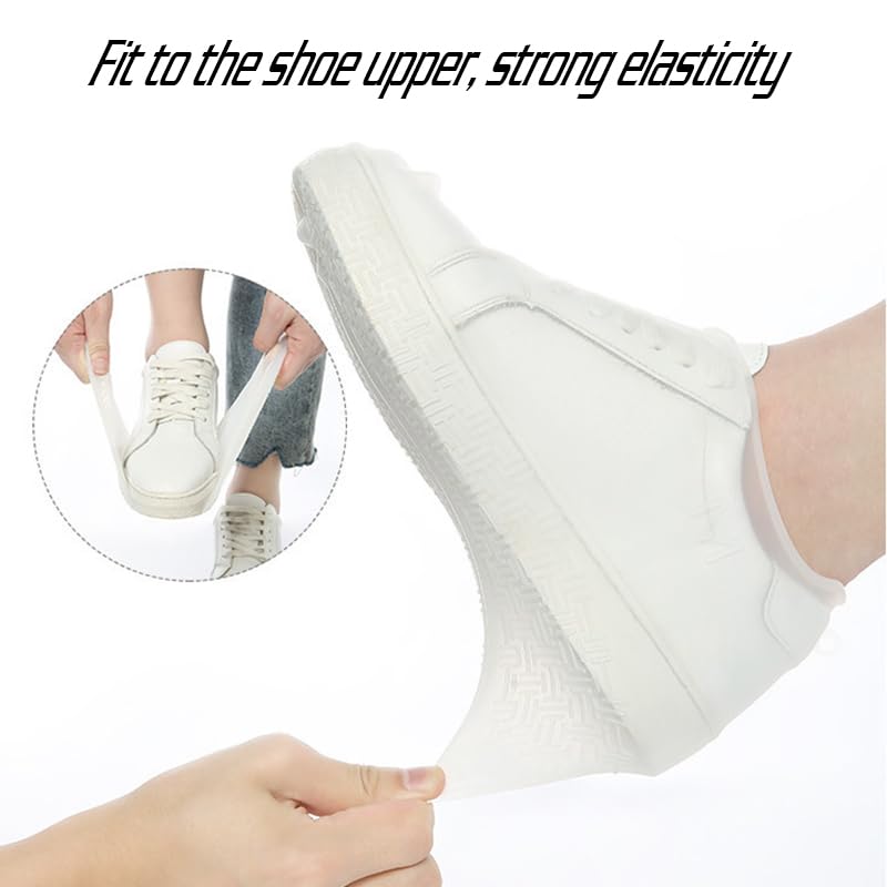 Cubiertas impermeables para zapatos de silicona, reutilizables y antideslizantes, para mujeres y hombres, color negro, talla M (US 5-8) miniatura 5