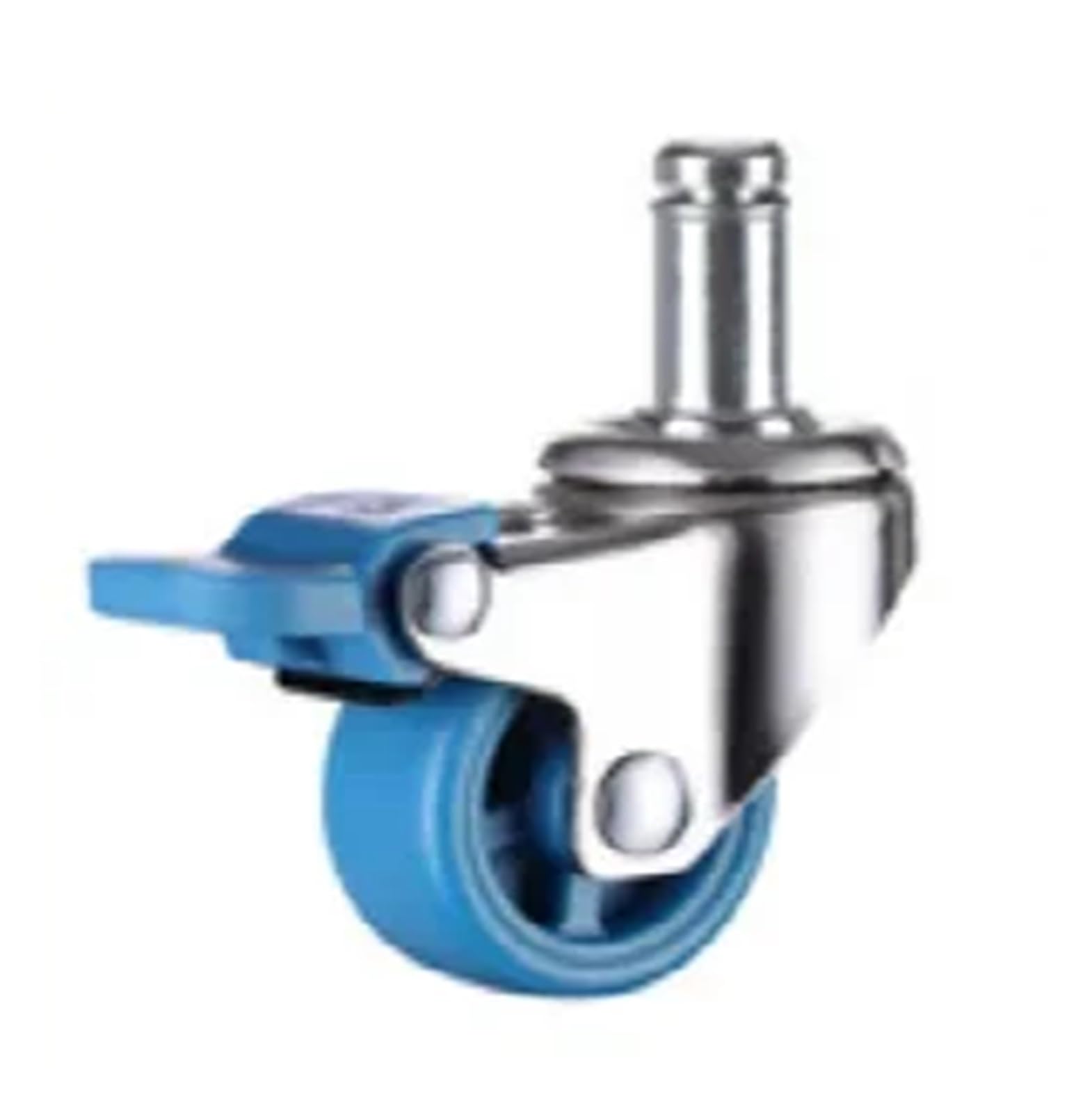MXXDMOPD 1/4 piece 360 ​​degree swivel casters rubber roller blue noiseless shopping trolley 1/1.25/1.5/2 inches(B1244,1PC 1 Inch)