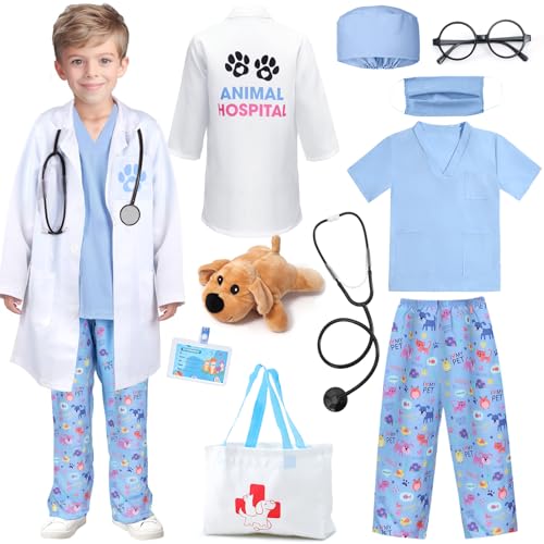 Tacobear Costume de médecin pour enfant (bleu, 140)