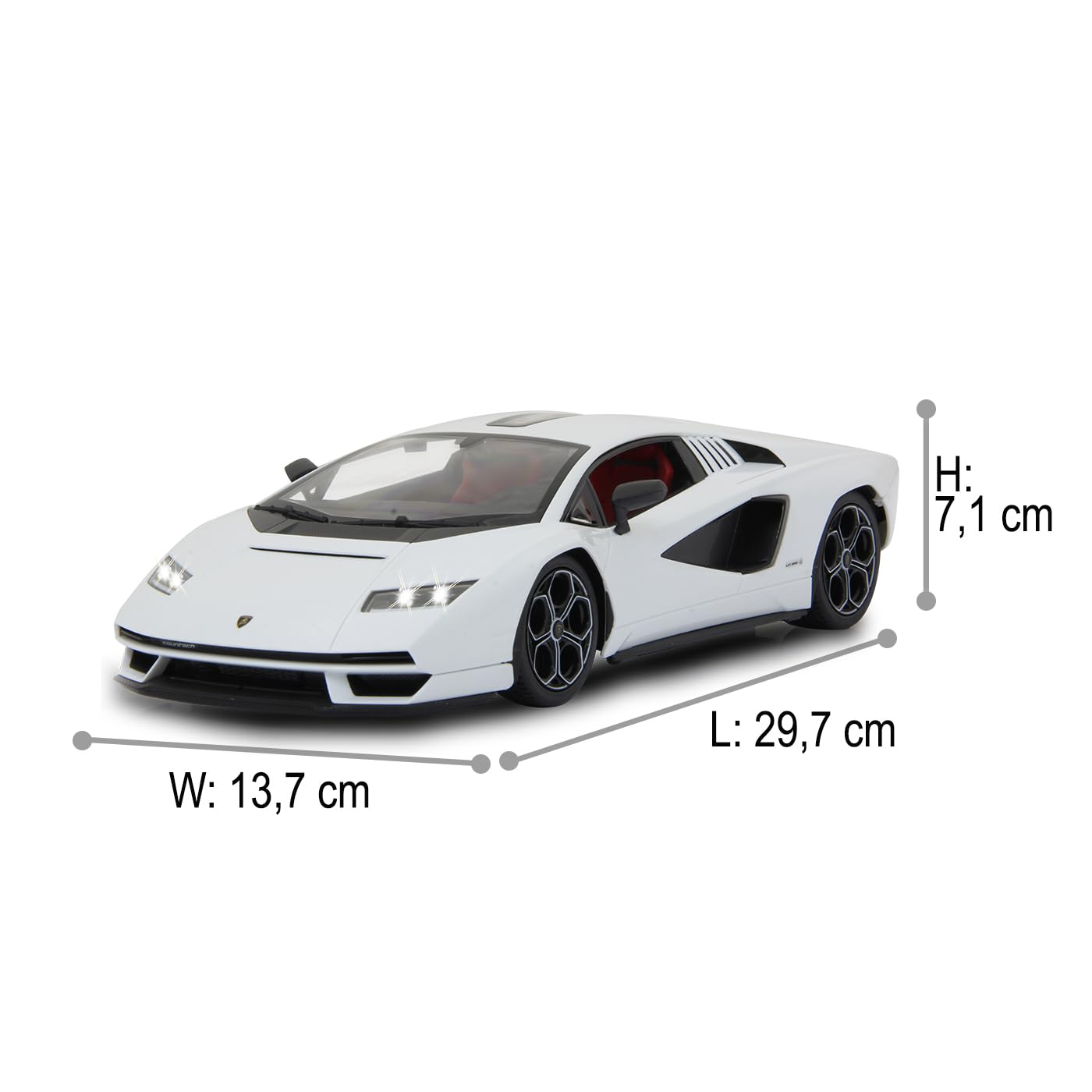 JAMARA Lamborghini Countach LPI 800-4 1:16 Biały 2,4 GHz - Oficjalna licencja, szczegółowe wnętrze, wierne malowanie, przezroczysta przednia szyba, światło LED, samochód RC